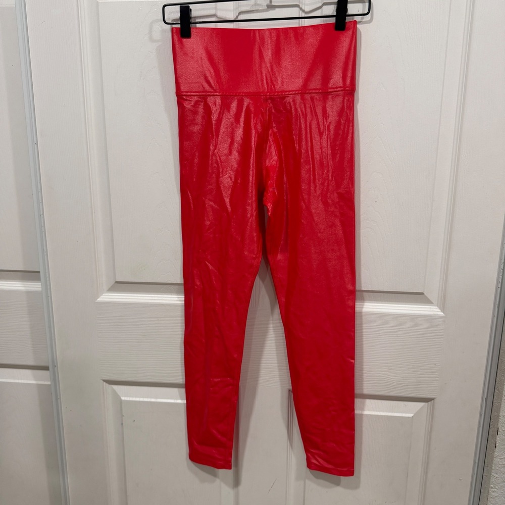 Carbon38 High Rise Metallic Liquid Leggings Red Size S Small Activewear Q